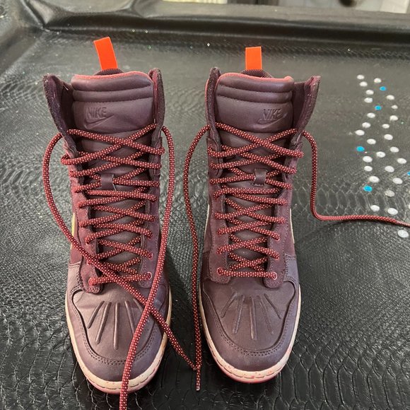 Rare Nike Dunk Sky Hi Wedge Dark Loden H2O Repel Anthracite Boot Size 9, Burgend - Picture 3 of 4